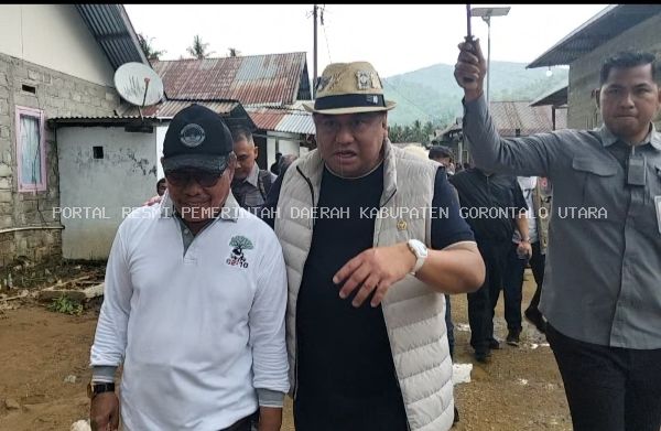 Tinjau Dampak Banjir Biau, Rahmat Gobel Bersama Sekda Gorut Gagas Konsep Desa Wisata untuk Kawasan KAT Desa Didingga