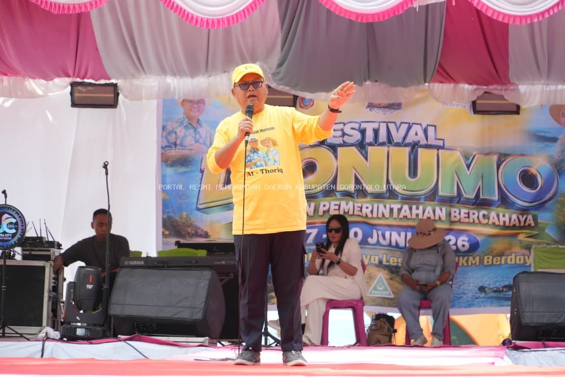 Satu Tahun Pemerintahan BERCAHAYA, Bupati Thariq Modanggu Buka Festival Dionumo 2026 dan Dorong Wisata Ramah Muslim