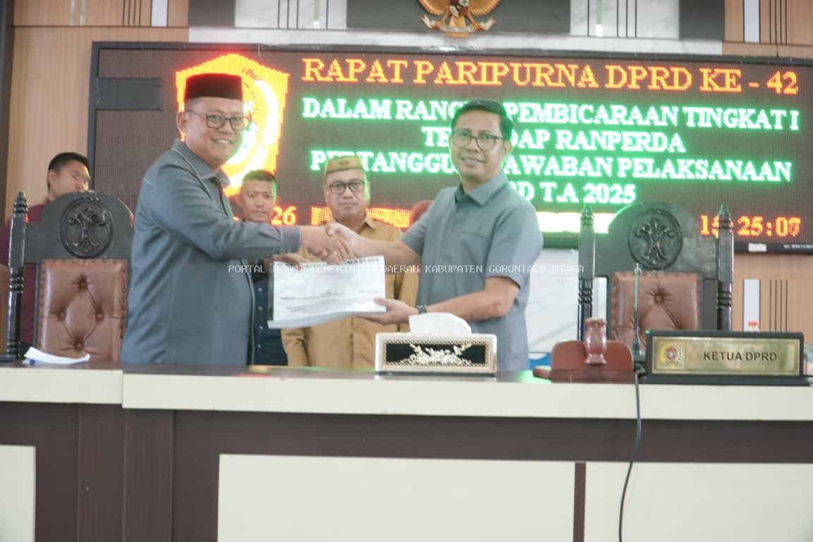 Penyampaian Ranperda Pertanggungjawaban APBD TA 2025 Tepat Waktu, Pemkab Gorontalo Utara Berhasil Pertahankan Opini WTP
