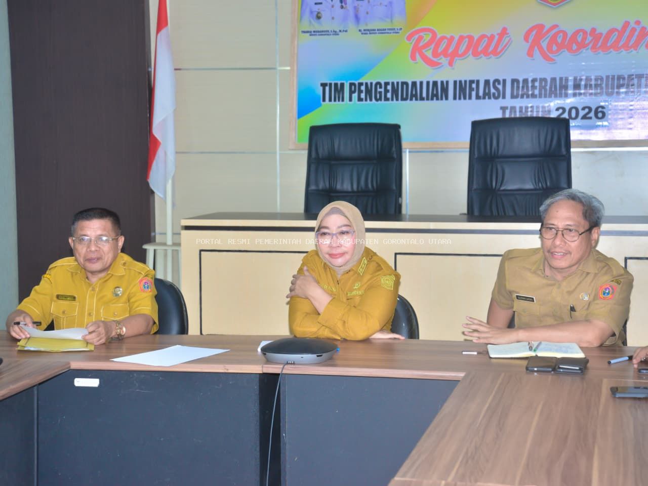 Wabup Gorontalo Utara, Nurjanah Hasan Yusuf Ikuti Rakor Pengendalian Inflasi, IPH Minggu I Juli 2026 Alami Deflasi