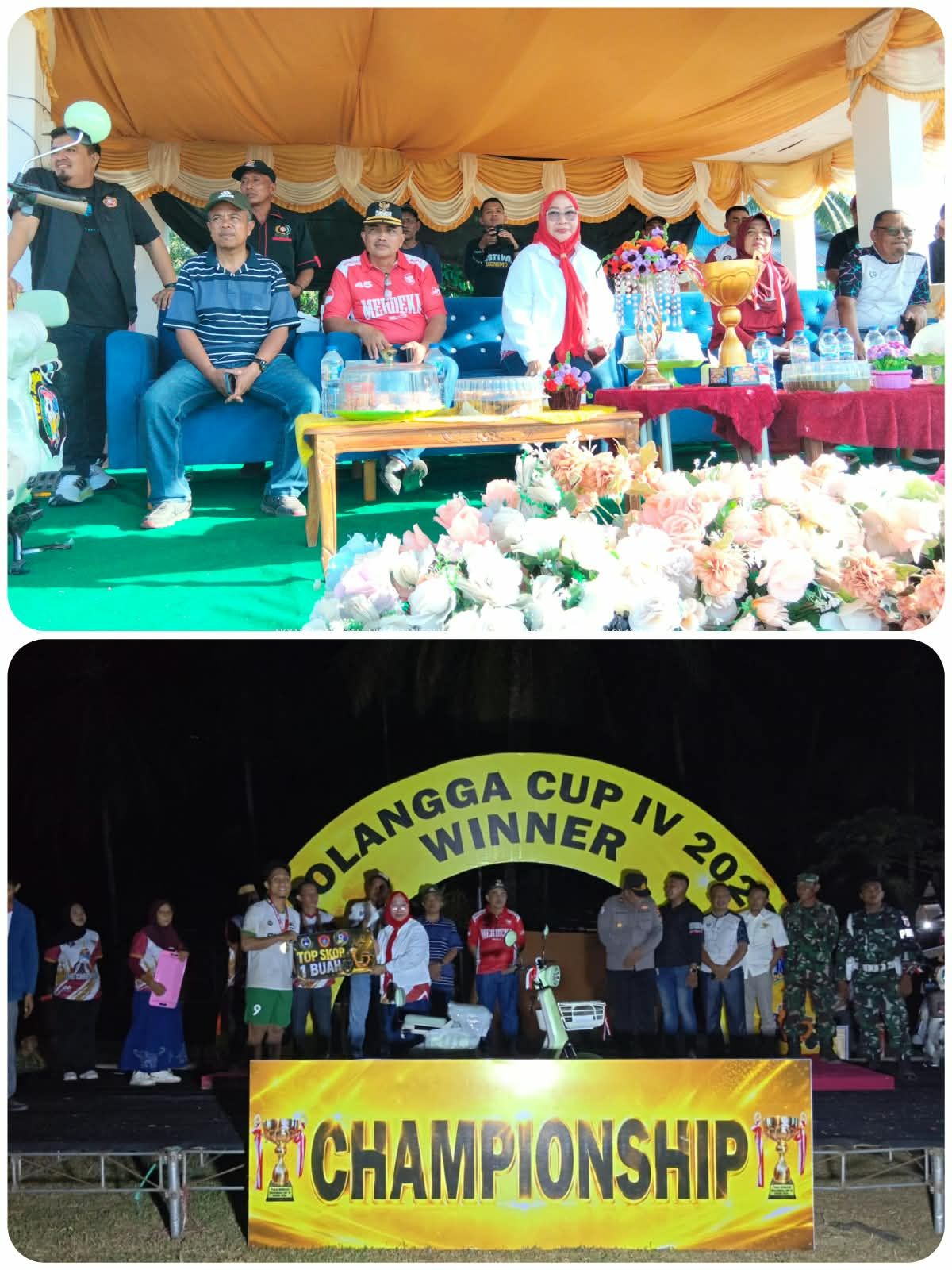 WABUP NURJANAH HASAN YUSUF TUTUP MOLANGGA CUP IV, SERAHKAN PIALA DAN BONUS KEPADA JUARA