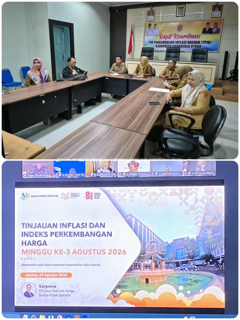 ASISTEN II SETDA GORONTALO UTARA, OSNA HALUTI IKUTI RAKOR PENGENDALIAN INFLASI 2026, BERAS DAN CABAI JADI PERHATIAN