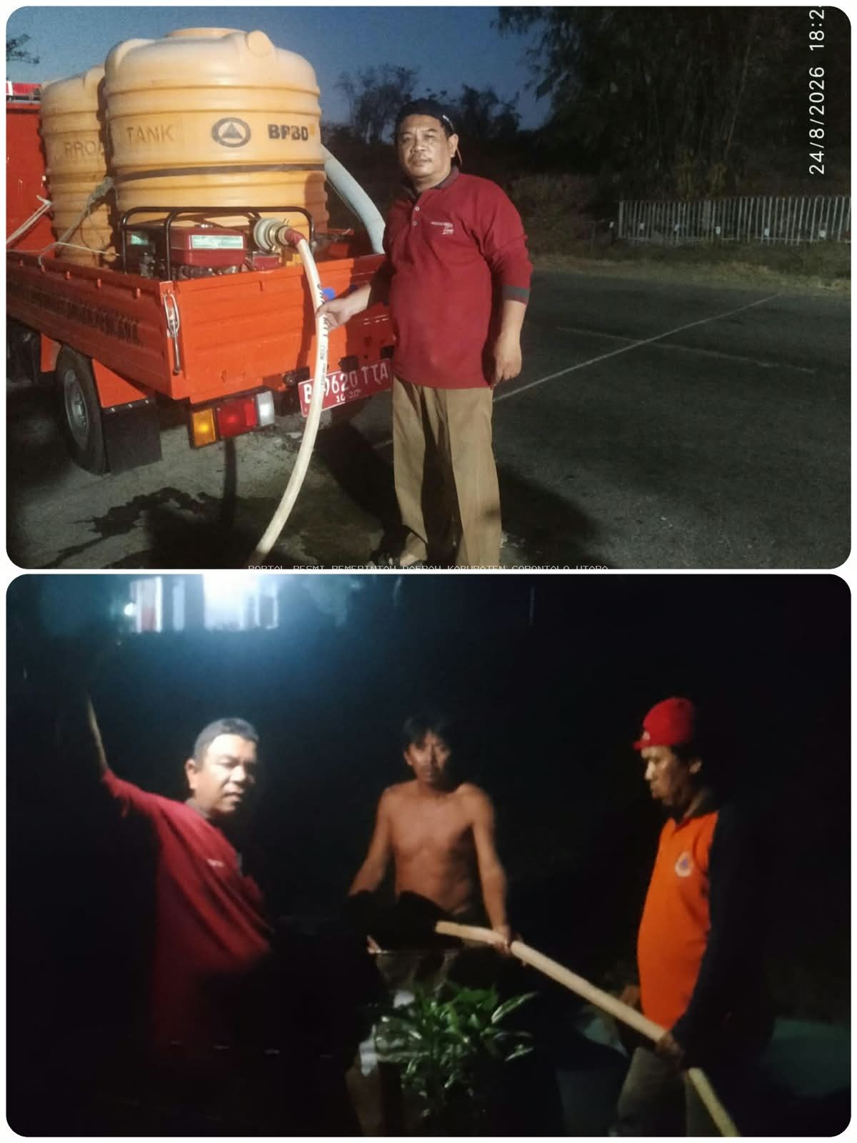 BPBD GORONTALO UTARA SALURKAN 4.400 LITER AIR BERSIH KEPADA 112 KK TERDAMPAK KEKERINGAN