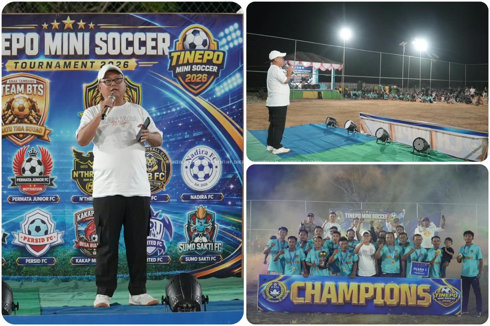 Bupati Thariq Modanggu Tutup Tinepo Mini Soccer Turnamen 2026, Tekankan Sportivitas dan Pembinaan Generasi Muda