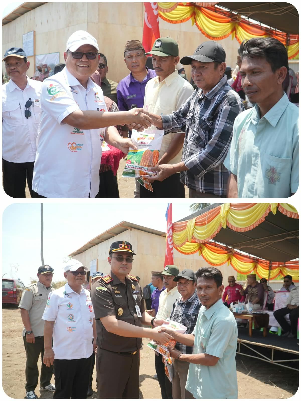 Bupati Thariq Modanggu Bersama Forkopimda Serahkan Bantuan Bibit Jagung kepada Masyarakat Tolinggula