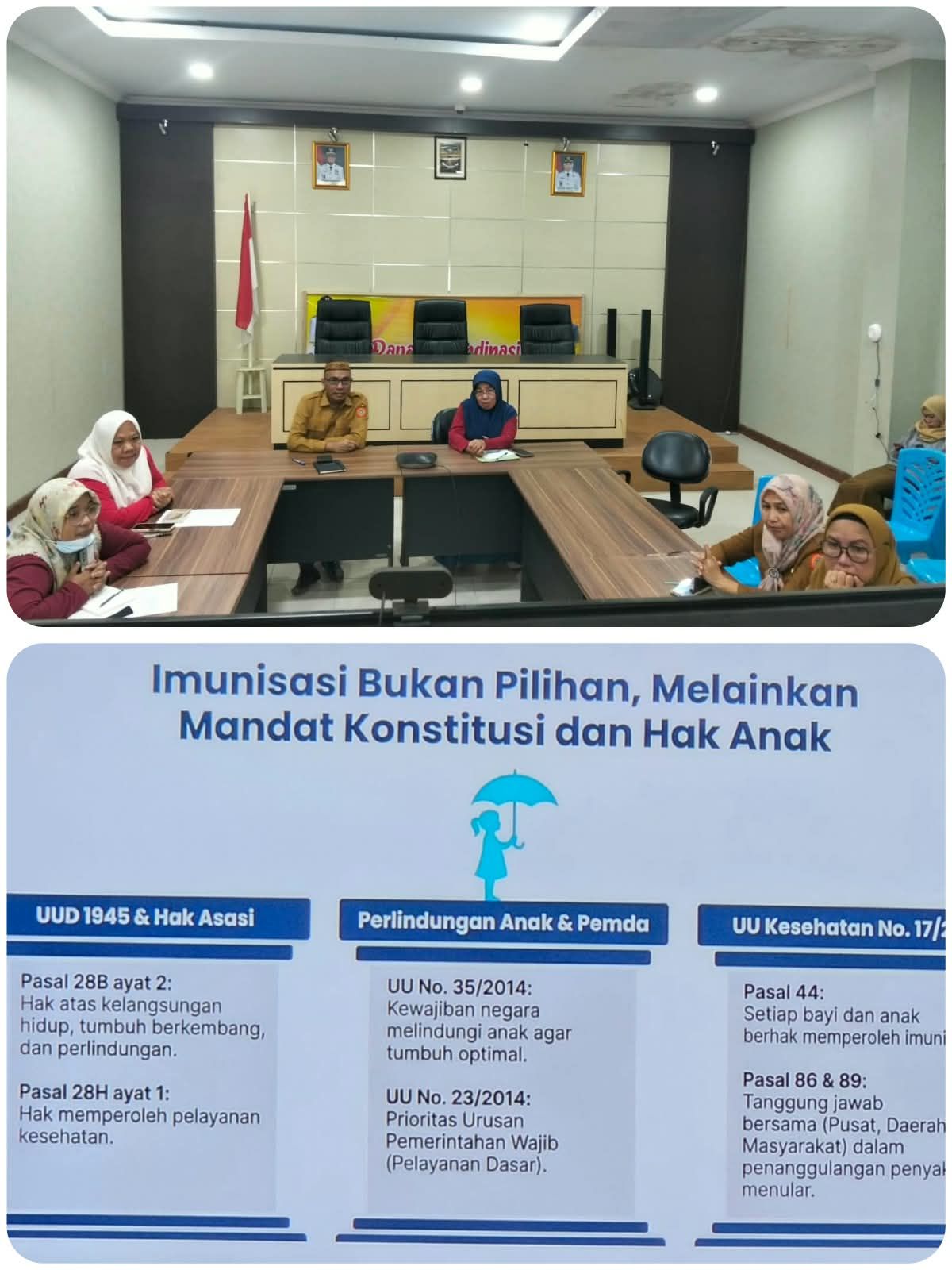 Asisten Pemerintahan dan Kesra, Irwan A. Usman mengikuti Rakor Percepatan Capaian Imunisasi Tahun 2026 