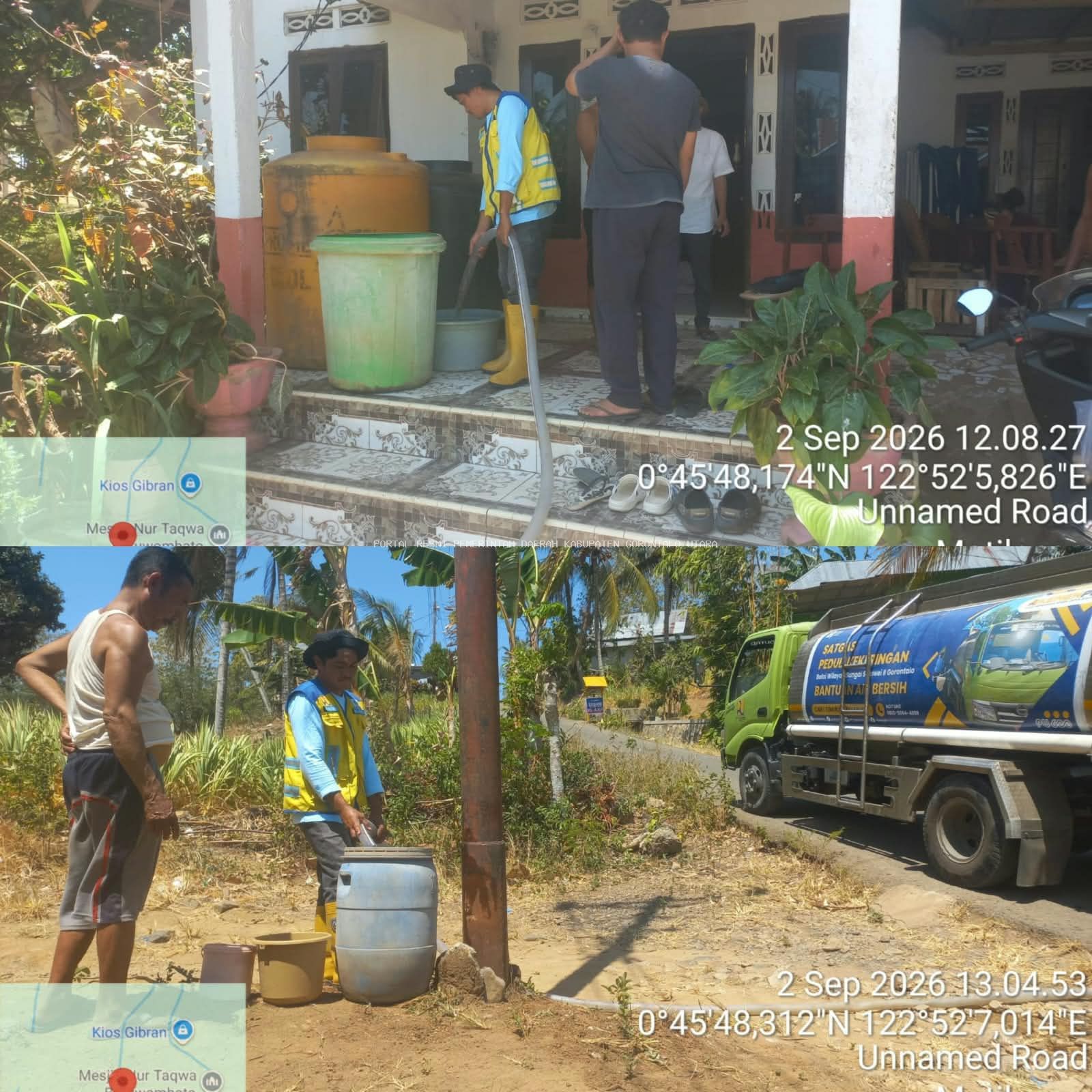 BWS Salurkan 10 Ribu Liter Air Bersih untuk 765 Warga Terdampak Kemarau di Desa Botuwombato