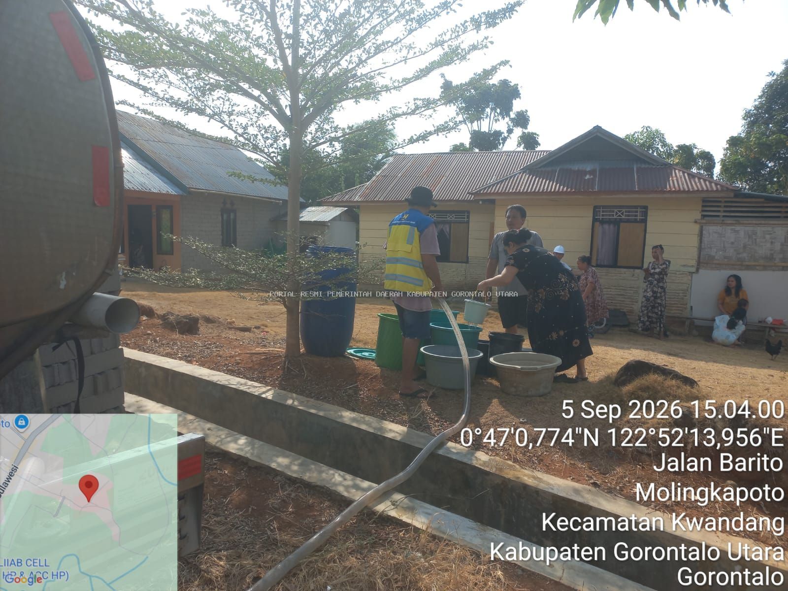 Atasi Krisis Air Dampak Kemarau, BWS Wilayah II Gorontalo salurkan 10.000 Liter Air Bersih di Desa Molingkapoto Selatan
