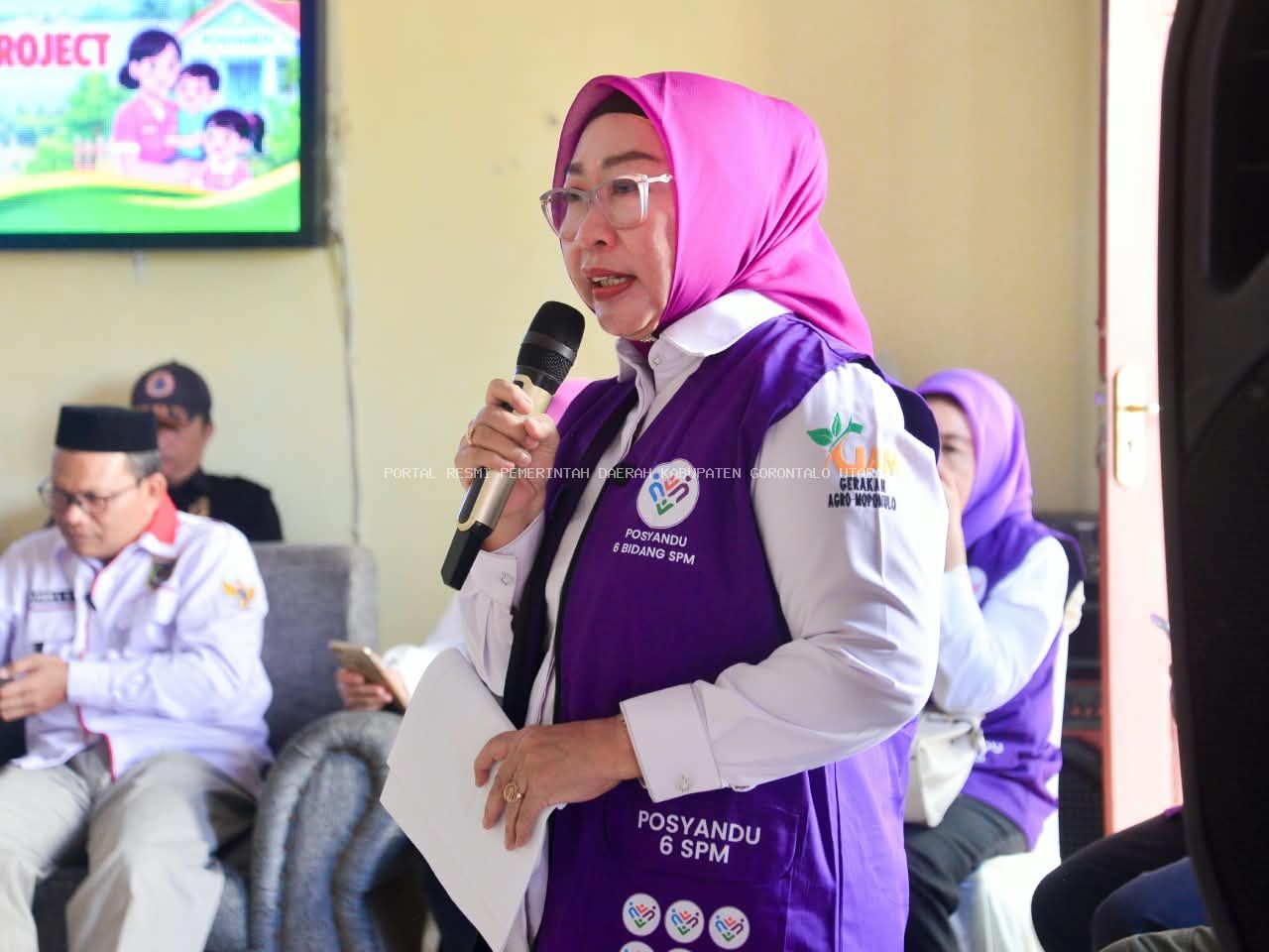 Wabup Nurjanah Hasan Yusuf,  Hadiri Distribusi Susu Dan Goodie bag, Perkuat Intervensi Gizi Anak Stunting di Gorontalo Utara
