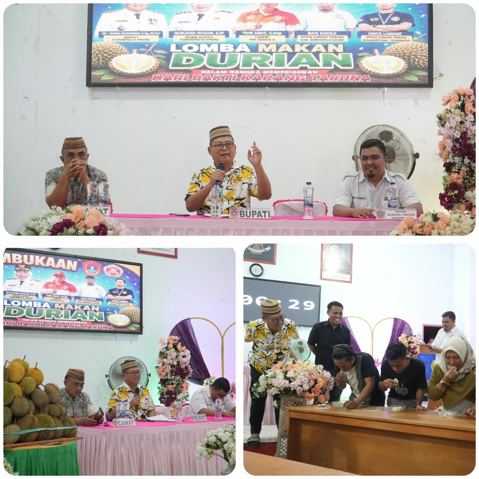 Bupati Thariq Modanggu Buka Lomba Makan Durian di Kecamatan Tolinggula, Pertama dalam Sejarah Kabupaten Gorontalo Utara