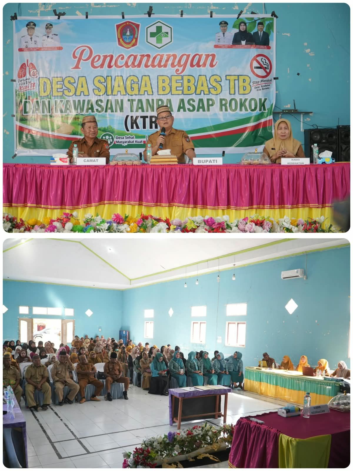 Bupati Thariq Modanggu Canangkan Desa Siaga Bebas TB dan Satgas KTR Kecamatan Biau 
