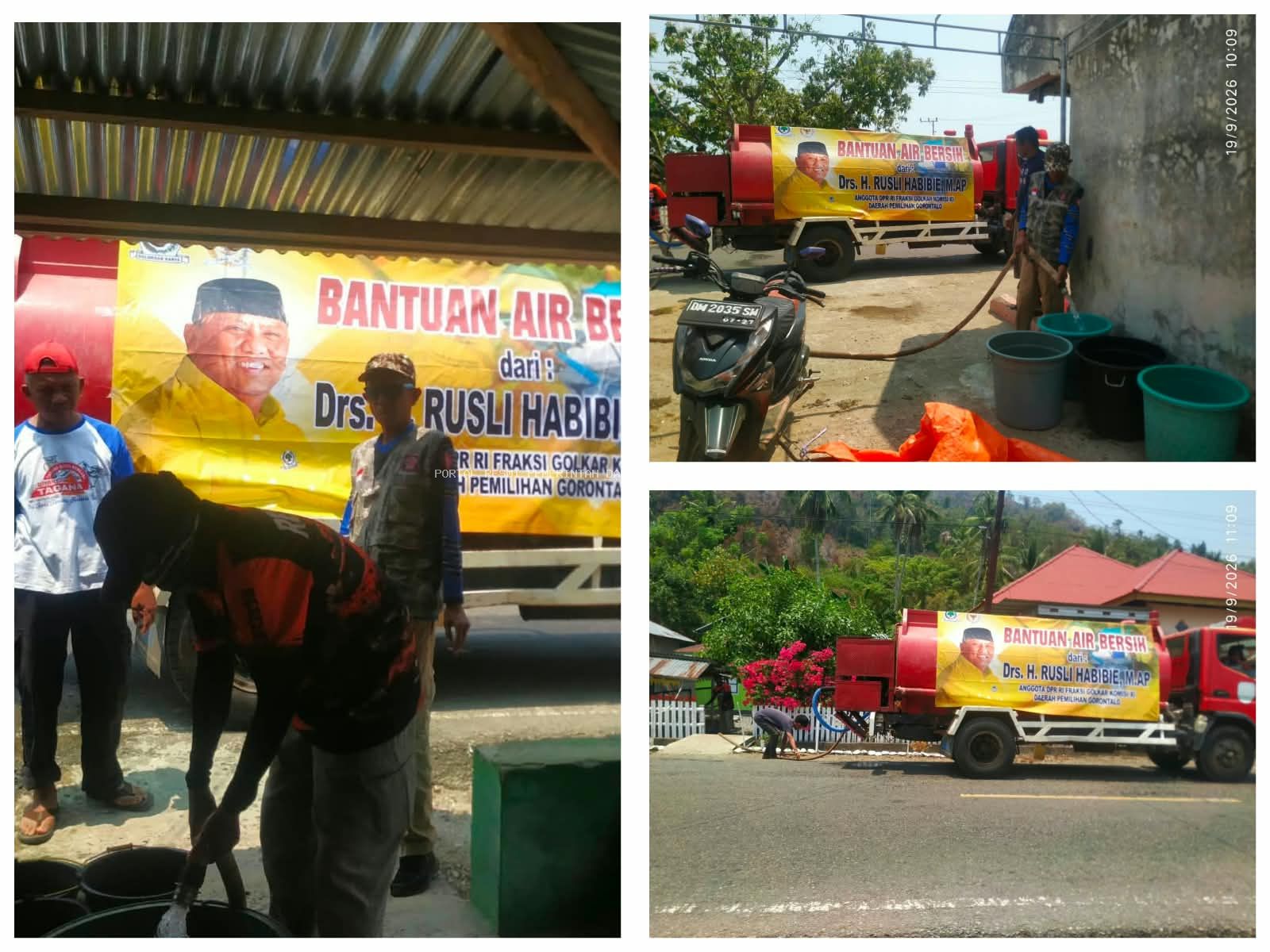Anggota DPR RI Rusli Habibie Bantu Warga, 30 Ribu Liter Air Bersih Disalurkan ke Tiga Desa di Sumalata Timur 