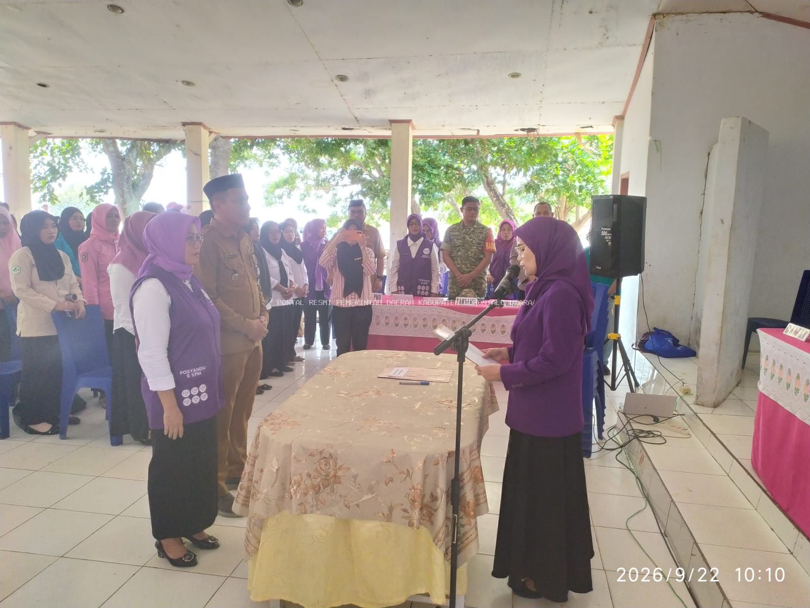 Ketua TP Posyandu Gorut Mariyati Modanggu Mohamad Kukuhkan Tim Pembina Posyandu se-Atinggola, Perkuat Implementasi 6 Bidang SPM