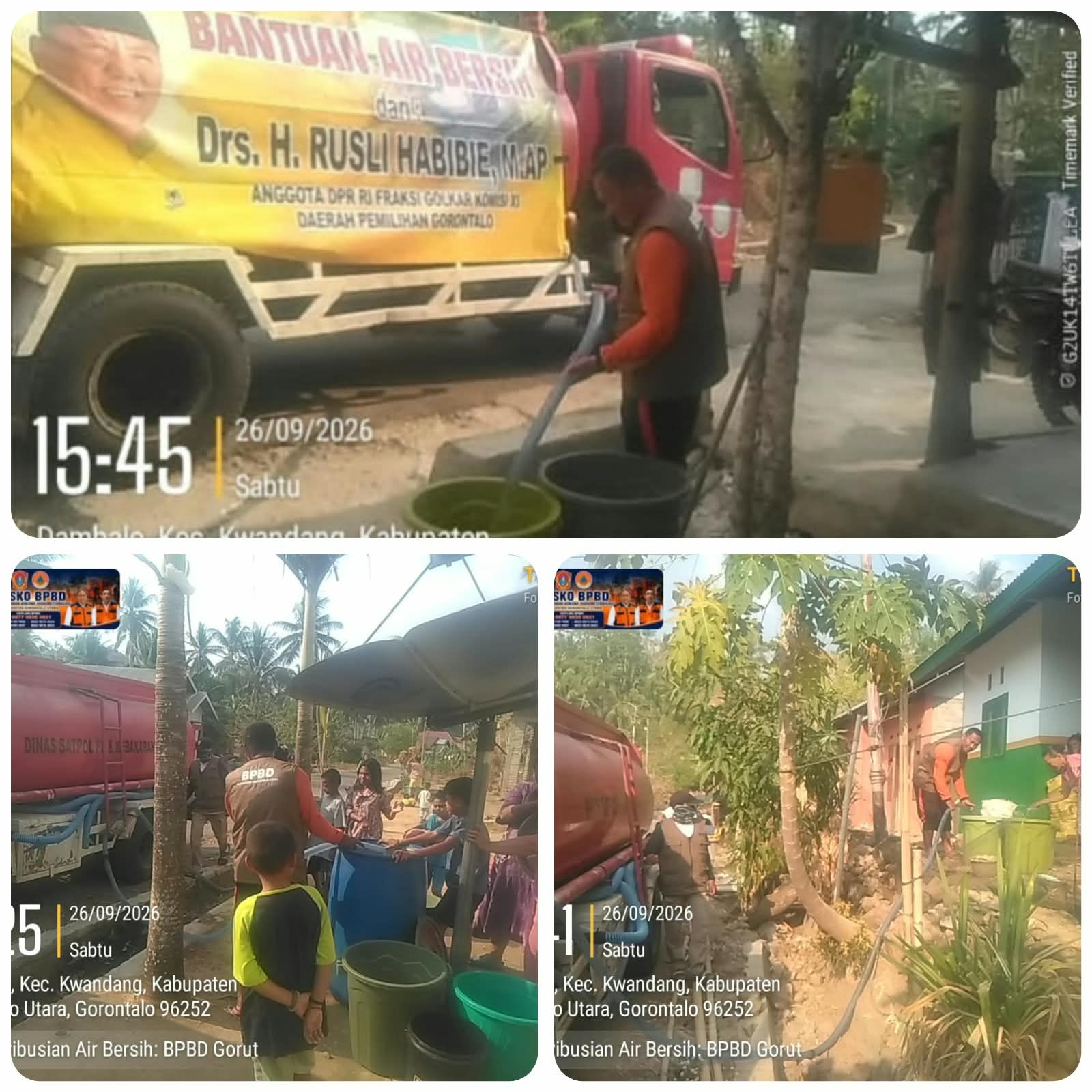Kemarau Belum Juga Berakhir, Bantuan Air Bersih Anggota DPR RI Rusli Habibie Kembali Mengalir ke Warga Kecamatan Tomilito