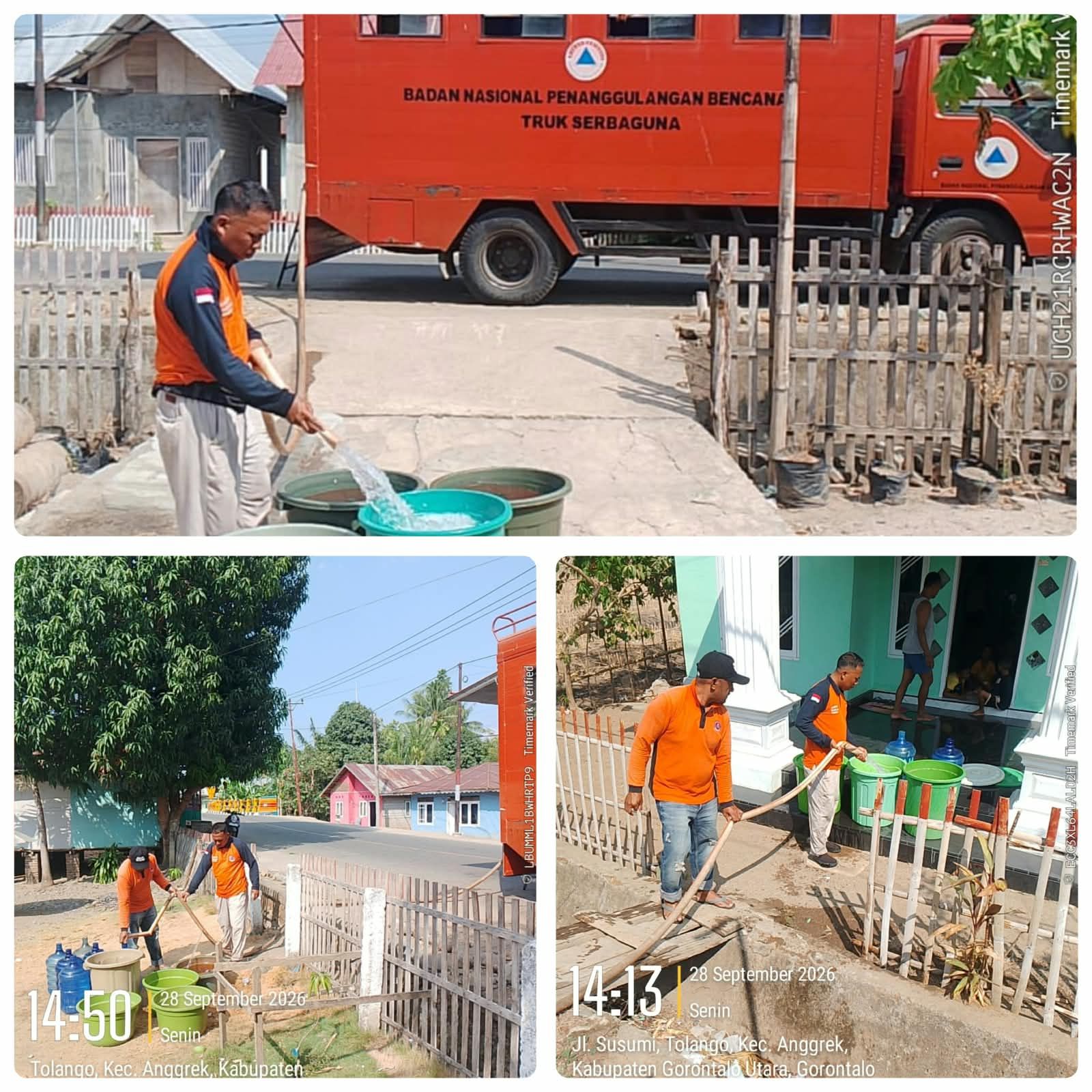 BPBD Gorontalo Utara Salurkan 8.000 Liter Air Bersih untuk Warga Terdampak Kemarau di Anggrek