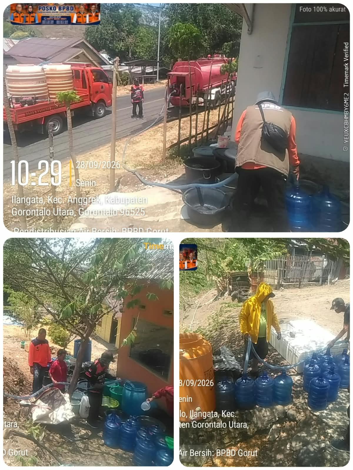 BPBD Gorontalo Utara Salurkan 15 Ribu Liter Air Bersih untuk Warga Terdampak Kemarau di Anggrek