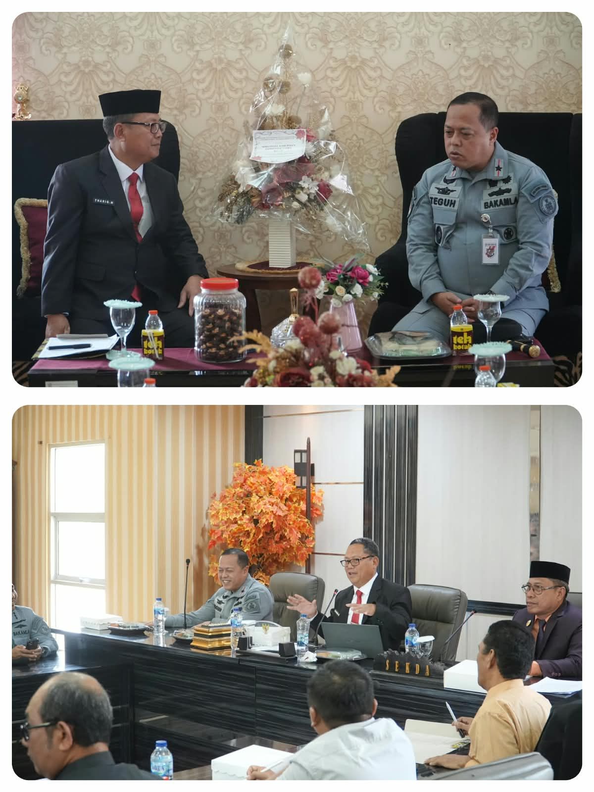 Bupati Thariq Modanggu Menerima Kepala Zona Tengah BAKAMLA RI Laksamana Bakamla Teguh Prasetya : Tegaskan Gorontalo Utara Butuh Penguatan Keamanan Laut, Bakamla Siapkan Langkah Strategis