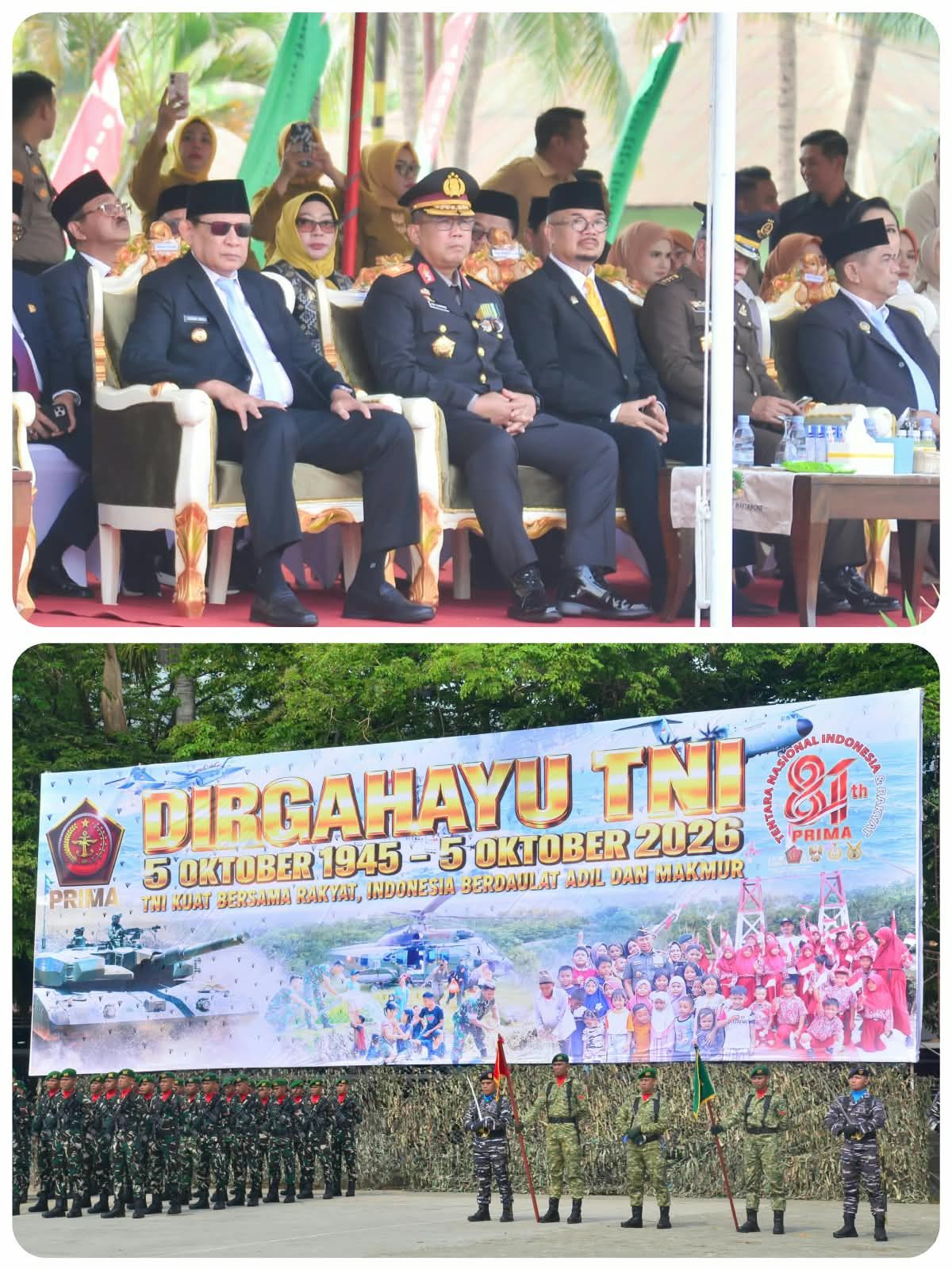 Wabup Nurjanah Hadiri Upacara HUT ke-81 Tentara Nasional Indonesia (TNI), Pentingnya Sinergi TNI dan Rakyat