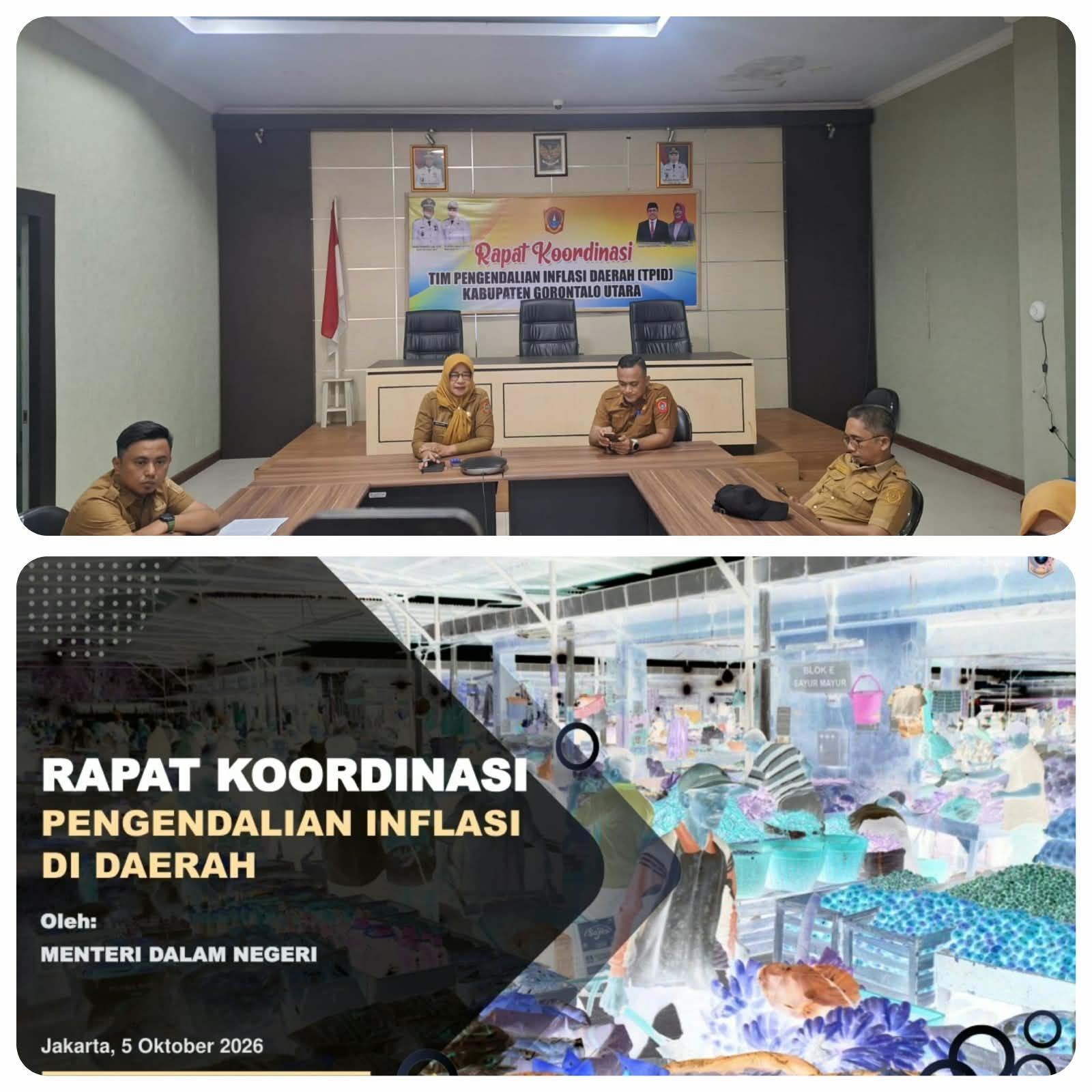 Asisten II Setda Gorontalo Utara Osna Haluti Ikuti Rakor Pengendalian Inflasi Daerah, IPH Gorut Minggu I Oktober Tercatat 0,07
