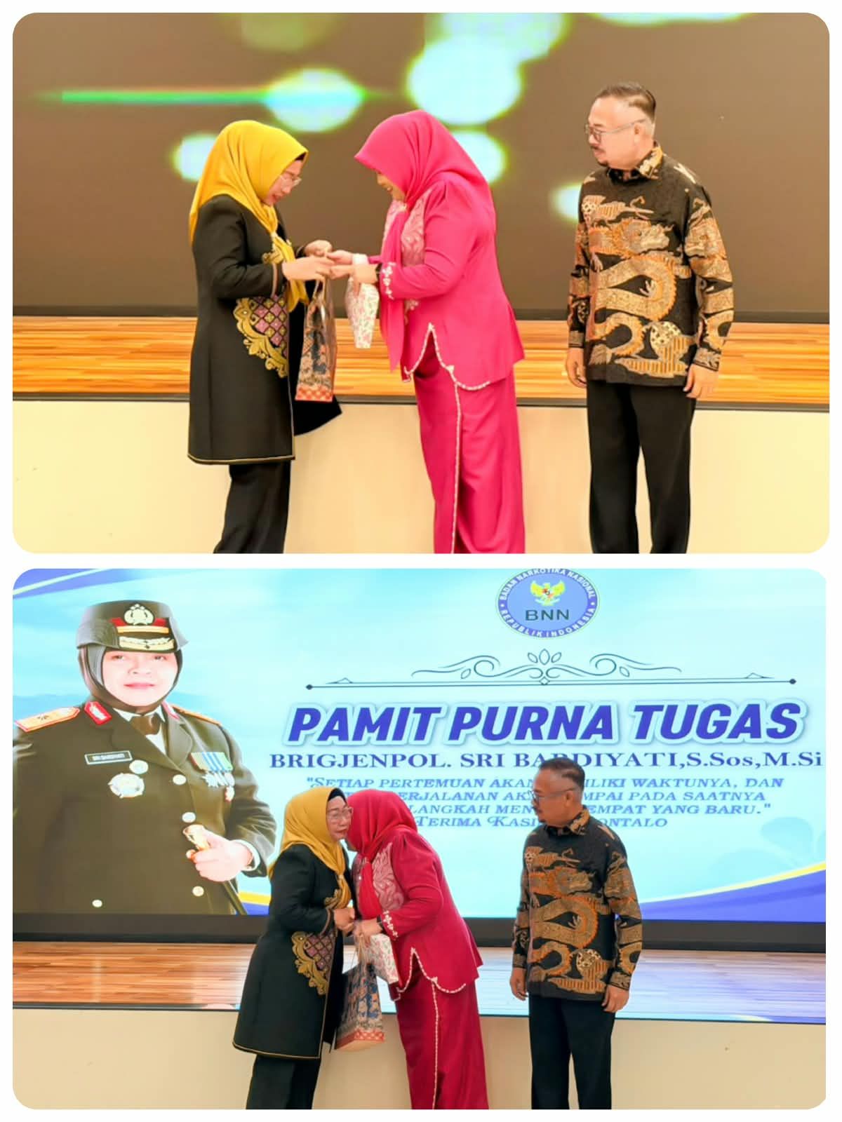 Wabup Nurjanah Hasan Yusuf Hadiri Pamit Purna Tugas Kepala BNN Provinsi Gorontalo