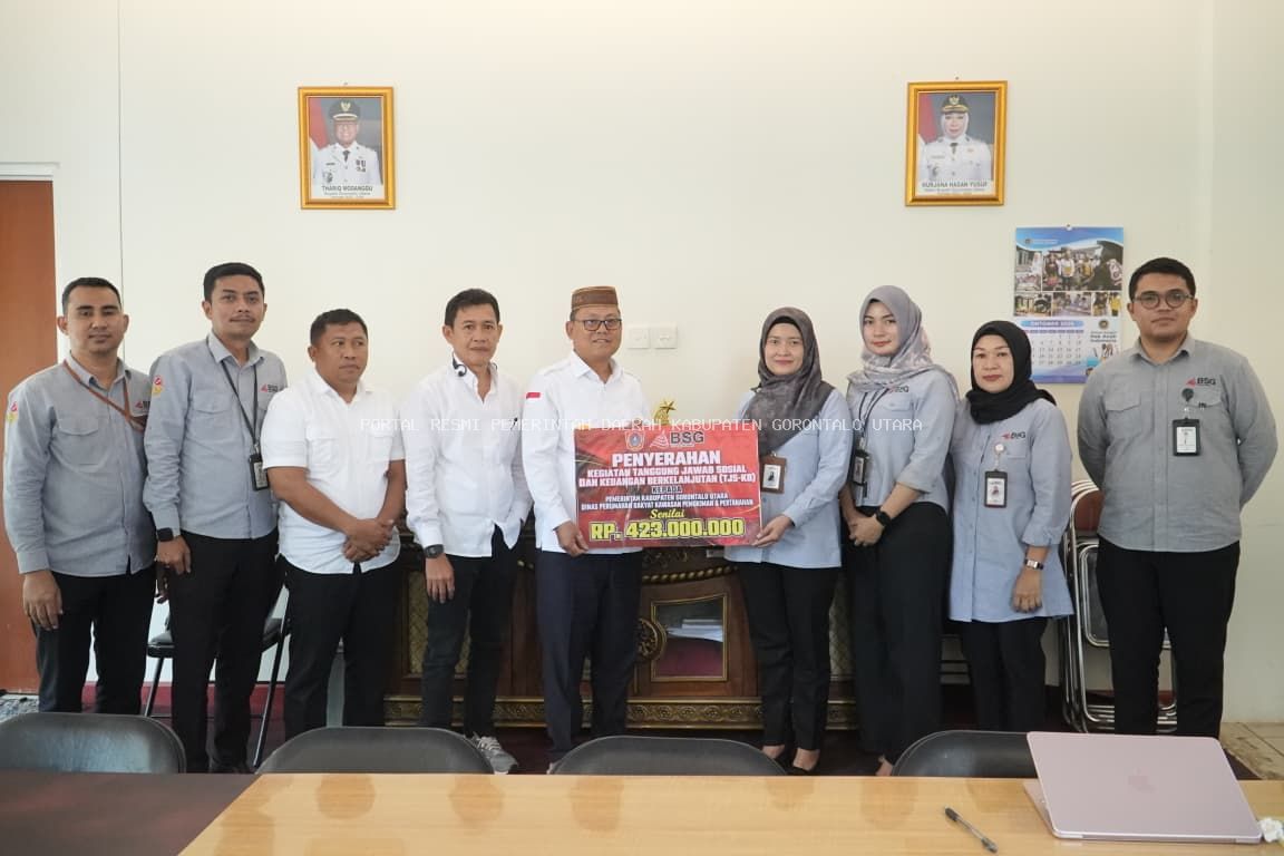 Bupati Thariq Modanggu Terima Dana CSR BSG Rp.423 Juta untuk Dukung Pembangunan Gorontalo Utara