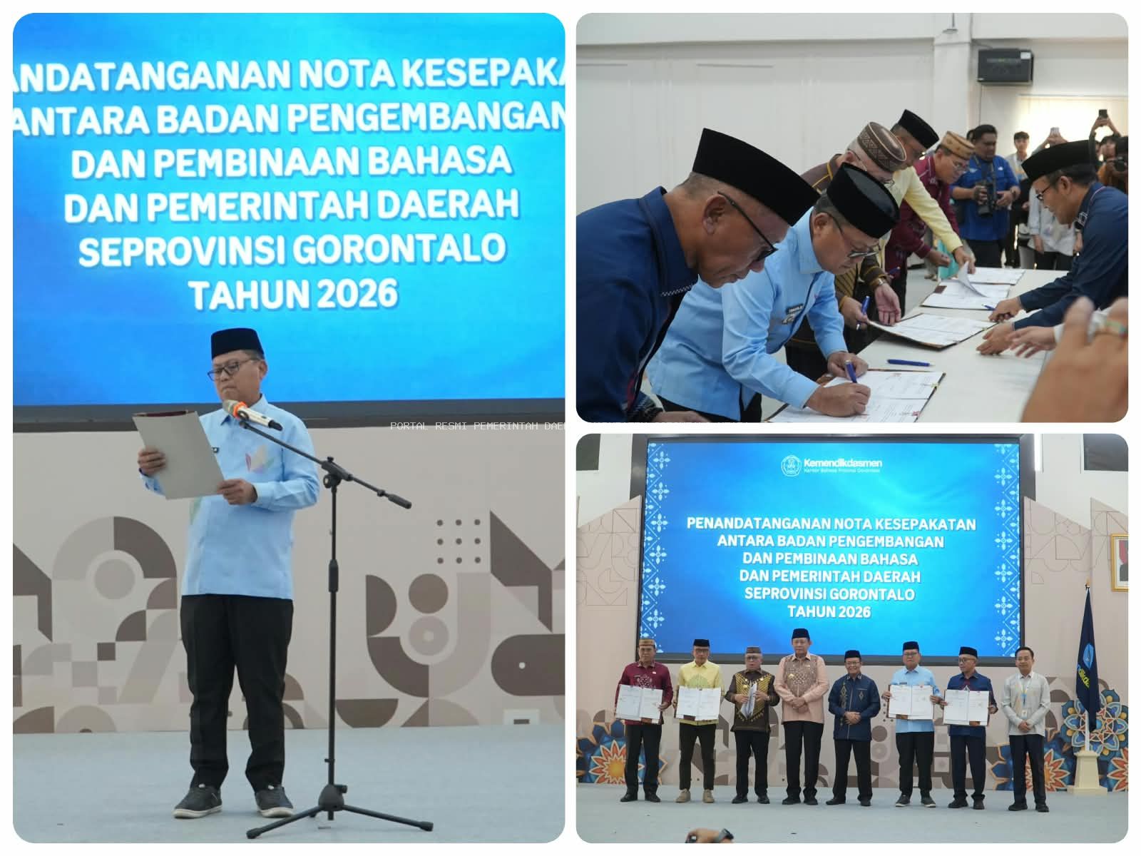 Bupati Thariq Modanggu Teken Nota Kesepahaman Pengembangan dan Pembinaan Bahasa Bersama Kemendikdasmen RI