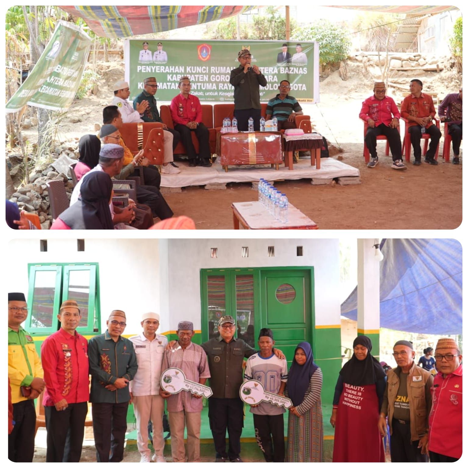 Bupati Thariq Modanggu Serahkan Kunci Dua Rumah Sejahtera BAZNAS di Molonggota, Dorong Bantuan Tepat Sasaran